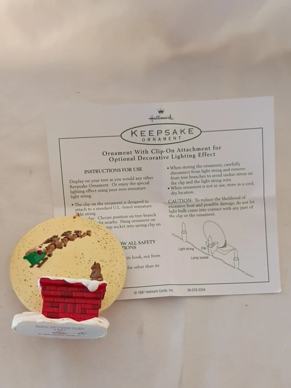 1997 Keepsake of Membership Hallmark Christmas ornament, Happy Christmas to All